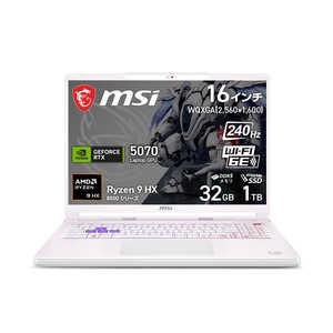 MSI �Q�[�~���O�m�[�g�p�\�R�� �X�e���z���C�g Crosshair-A16-HX-MLG-Edition-E8WGK-2800JP