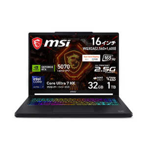 MSI ゲーミングノートパソコン ［16.0型 / Windows11 Home / intel Core Ultra 7 / メモリ：32GB / SSD：1TB / 2026年6月モデル］ Crosshair-16-Max-HX-E2WGXK-2699JP