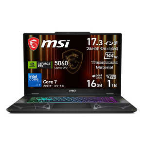 MSI ゲーミングノートパソコン [ 17.3型 / Win11 Home / Core 7 / メモリ16GB / SSD1TB ] オデッセイグレイ ＆ スケルトン Cyborg-17-B2RWFKG-6665JP