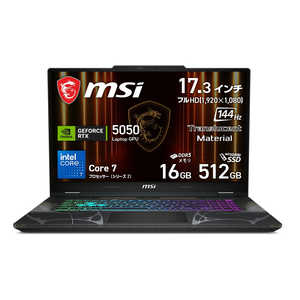 MSI ゲーミングノートパソコン [ 17.3型 / Win11 Home / Core 7 / メモリ16GB / SSD512GB ] オデッセイグレイ ＆ スケルトン Cyborg-17-B2RWEKG-6669JP