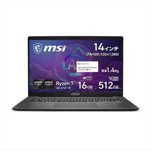 MSI ノートパソコン [ 14型 / Win11 Home / Ryzen 7 / メモリ16GB / SSD512GB / M365 ] プラチナグレイ Modern-A14-AI-F2HMG-6529JP