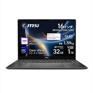 MSI �Ρ���PC ��16�� / Win11 Home / intel Core Ultra 7 / ����32GB / SSD1TB / Microsoft 365 Personal�� �ץ���ʥ��쥤 Prestige-16-AI��C3MG-2609JP