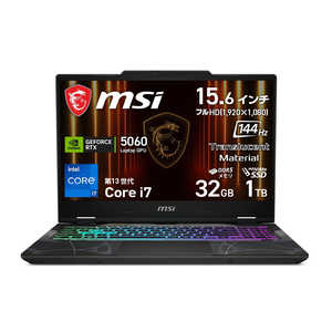 MSI ゲーミングノートパソコン Cyborg 15 B13W(RTX 5060) オデッセイグレイ & スケルトン [ 15.6型 / Windows11 Home / intel Core i7 / メモリ：32GB / SSD：1TB ] Cyborg-15-B13WFKG-5060JP