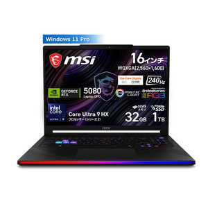 MSI �Q�[�~���O�m�[�g�p�\�R�� [ 16�^ / Win11 Pro / Core Ultra 9 / ������32GB / SSD1TB ] Raider-16-Max-HX-B2WI-2660JP