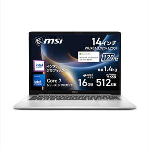 MSI �m�[�g�p�\�R�� [ 14�^ / Win11 Home / Core 7 / ������16GB / SSD512GB / Office�I���\ ] �A�[�o���V���o�[ Modern-14S-G3MG-2655JP