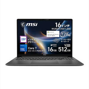 MSI ノートパソコン ［16.0型 / Win11 Home / intel Core 7 / 16GB / 512GB / Microsoft 365 Personal ］ プラチナグレイ Modern-16S-G3MG-2645JP