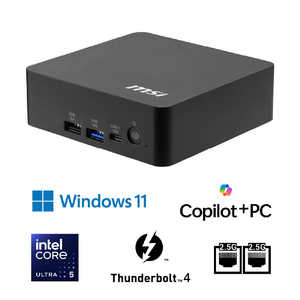 MSI �~�jPC Cubi NUC AI+ [ ���j�^�[���� / Win11 Pro / Core Ultra 5 / ������16GB / SSD512GB ] CUBI-NUC-AI�{3MG-026JP