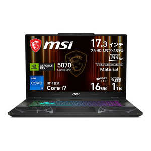 MSI �Q�[�~���O�m�[�g�p�\�R�� [ RTX 5070 / 16GB / 1TB / Core i7 / Win11 Home / 17.3�^ ] �I�f�b�Z�C�O���C & �X�P���g�� Cyborg-17-B13WGKG-2759JP