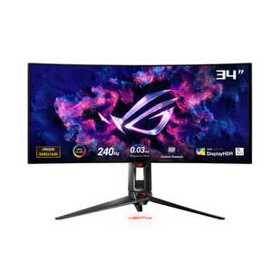ASUS エイスース ゲーミング液晶ディスプレイ ROG Swift OLED ［34型 /有機EL QHD(3440×1440) /ワイド /曲面型］ PG34WCDM