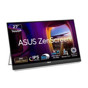 ASUS エイスース 液晶ディスプレイ ZenScreen ブラック MB27ACF
