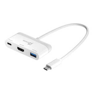 J5 3in1 USC-C to HDMI ��USB with Power Delivery �m�o�X���Z���t�p���[ / USB Power Delivery�Ή��n �z���C�g JCA3710