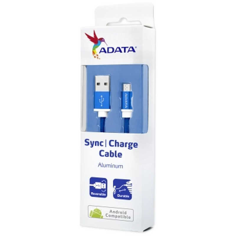 ADATA ADATA [micro USB] 高耐久ケーブル 1m ブルー [1.0m] AMUCAL100CMKCBL(アウト AMUCAL100CMKCBL(アウト