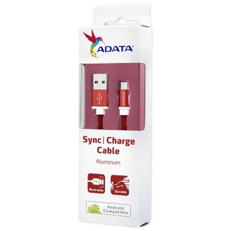 ADATA ADATA [micro USB] 高耐久ケーブル 1m レッド [1.0m] AMUCAL100CMKCRD(アウト AMUCAL100CMKCRD(アウト
