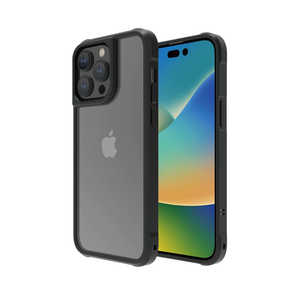 ABSOLUTE TECHNOLOGY iPhone 14 ProMax用ケース LINKASE AIR ゴリラガラスiPhoneケース(側面TPU：ブラック)耐衝撃 透明度 MugSafe充電対応 ATLAIP202261PMBK