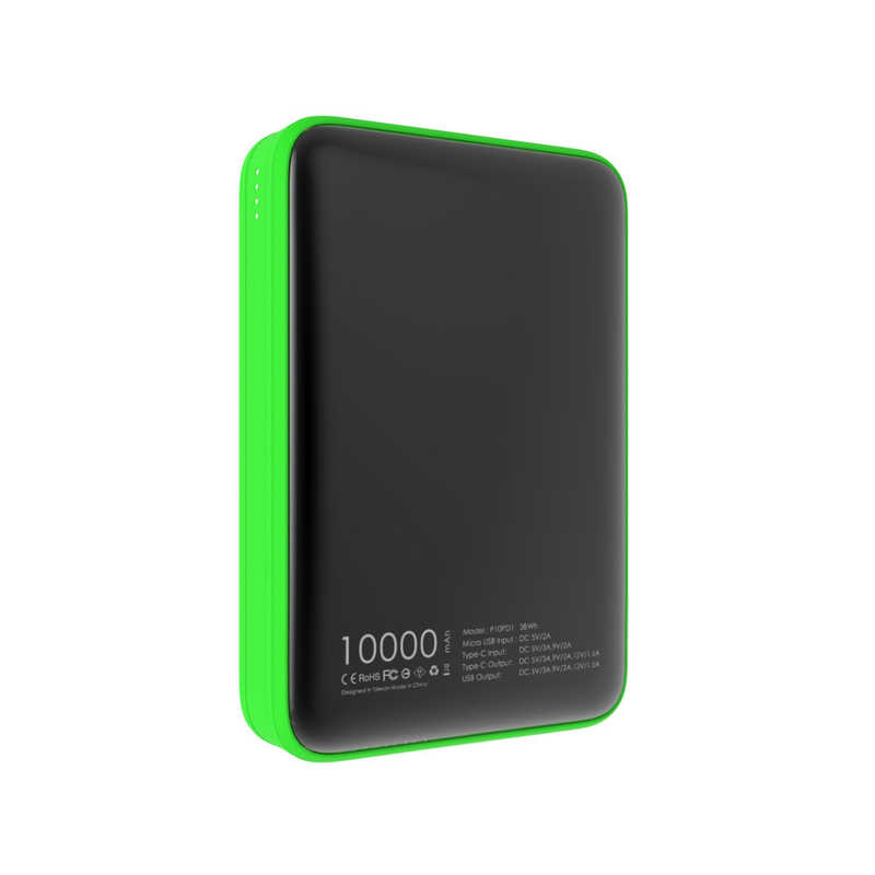 ABSOLUTE TECHNOLOGY ABSOLUTE TECHNOLOGY モバイルバッテリー[10000mAh/2ポート] fast-charge-10000-gn(カラｰ:ブラック x グリｰン) fast-charge-10000-gn(カラｰ:ブラック x グリｰン)