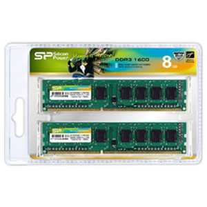 SILICONPOWER 増設用メモリ デスクトップ用 DDR3 - 1600 240pin DIMM（4GB 2枚組） SP008GBLTU160N22
