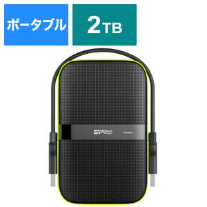 SILICONPOWER 外付けHDD ブラック [ポータブル型 /2TB] 特注対応品 SP020TBPHDA60S3K