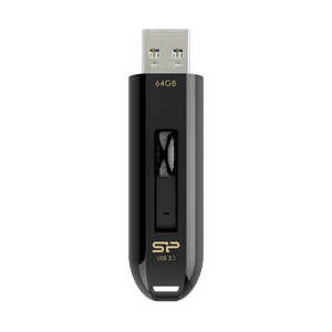 SILICONPOWER USBメモリ USB3.1 & USB 3.0 スライド式 ブラック Blaze B21シリーズ 64GB SP064GBUF3B21V1K