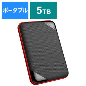 ＜コジマ＞ SILICONPOWER 外付けHDD USB-A接続 Armor A62 ブラック/レッド [ポータブル型 /5TB] 受発注商品 SP050TBPHD62LS3K