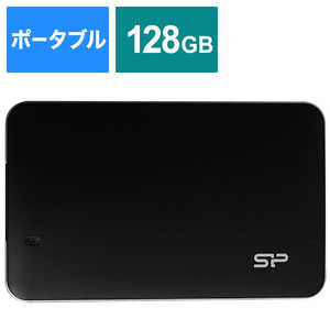 SILICONPOWER ポｰタブルSSD 128GB[USB 3.1･Mac/Win/Linux] Bolt B10 SP128GBPSDB10SBK ブラック