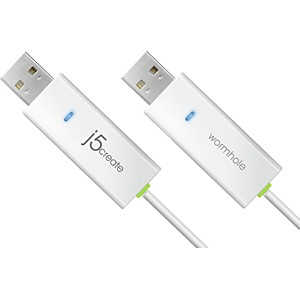J5 1.8m USB2.0リンクケーブル ワームホールスイッチ(ホワイト) JUC100