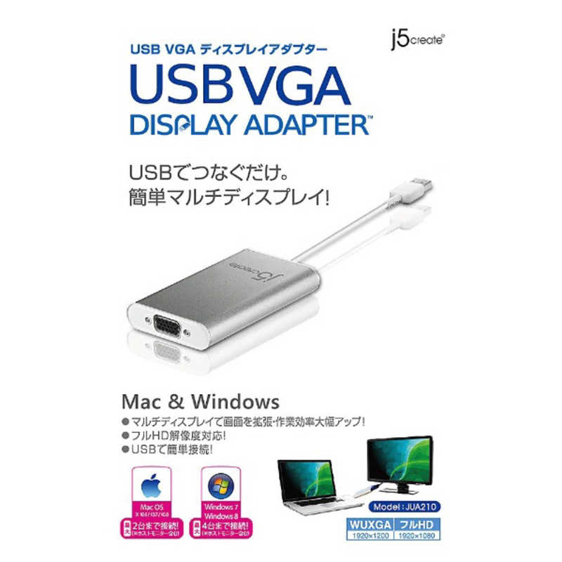 J5 J5 0.1m｢USB-A→VGA｣2.0変換アダプタ JUA210 JUA210