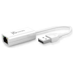 J5 LAN変換アダプタ［USB-A オス→メス LAN] 100Mbps対応 ホワイト JUE120 (ホワイト)