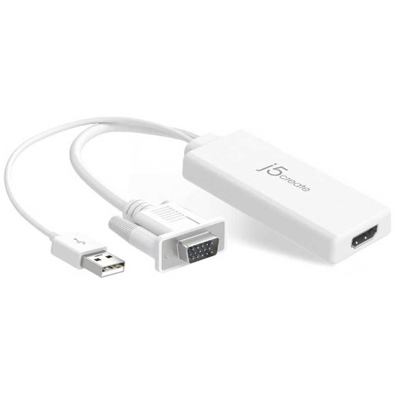 J5 J5 映像変換アダプタ ホワイト [HDMI⇔VGA] JDA214 JDA214