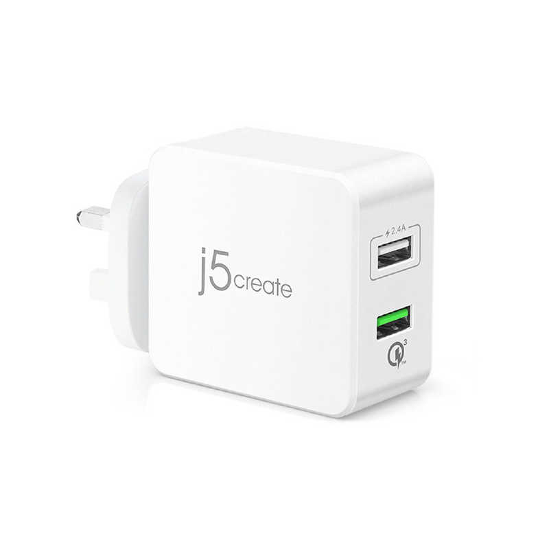 J5 J5 AC - USB充電器 タブレット･スマホ対応 31.5W [2ポート:USB-A] ホワイト JUP20 JUP20