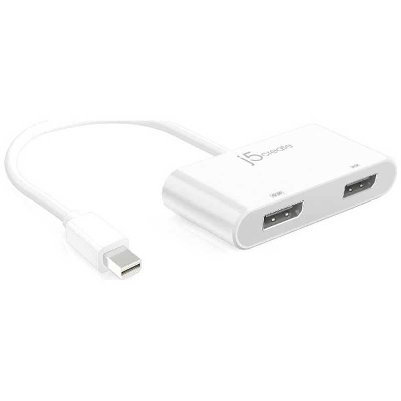 J5 J5 0.15m 4K対応 Mini DisplayPort → DisplayPortx2 JDD246 ホワイト JDD246 ホワイト