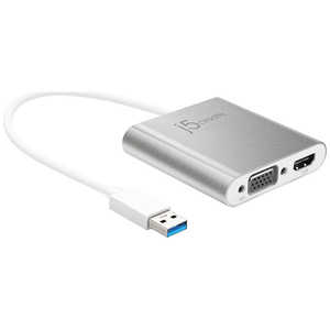 J5 [USB-A オス→メス VGA/HDMI]3.0変換アダプタ JUA360