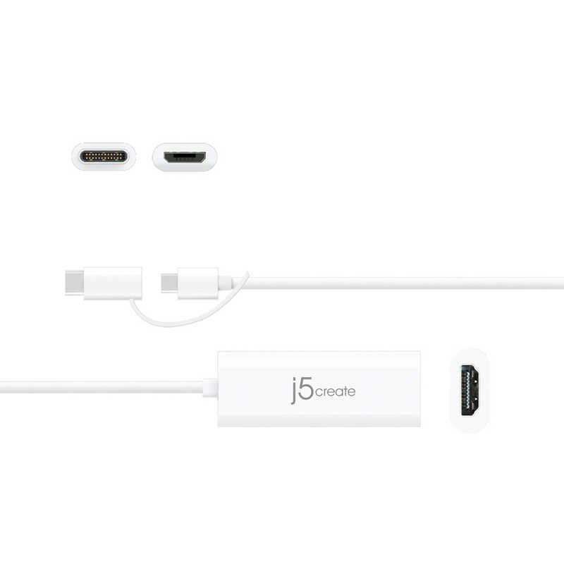 J5 J5 0.15m[USB-C+micro USB オス→メス HDMI] 変換アダプタ ホワイト JUA165C JUA165C