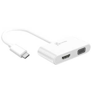 J5 USB-C to Dual VGA&HDMI Multi-Display Adapter JCA174 ホワイト