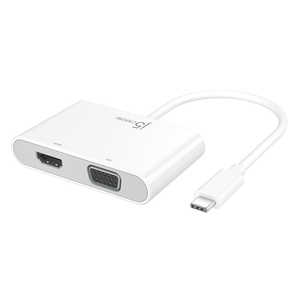 J5 [USB-C オス→メス HDMI / VGA / USB-A / USB-C] 変換アダプタ USB PD対応 ホワイト JCA175