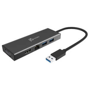 J5 USB3.0 5-in-1 Mini Dock Black (for surface) JUD323B ֥å