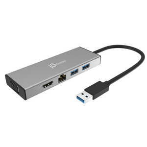 J5 USB3.0 5-in-1 Mini Dock Silver (for surface) JUD323S シルバｰ