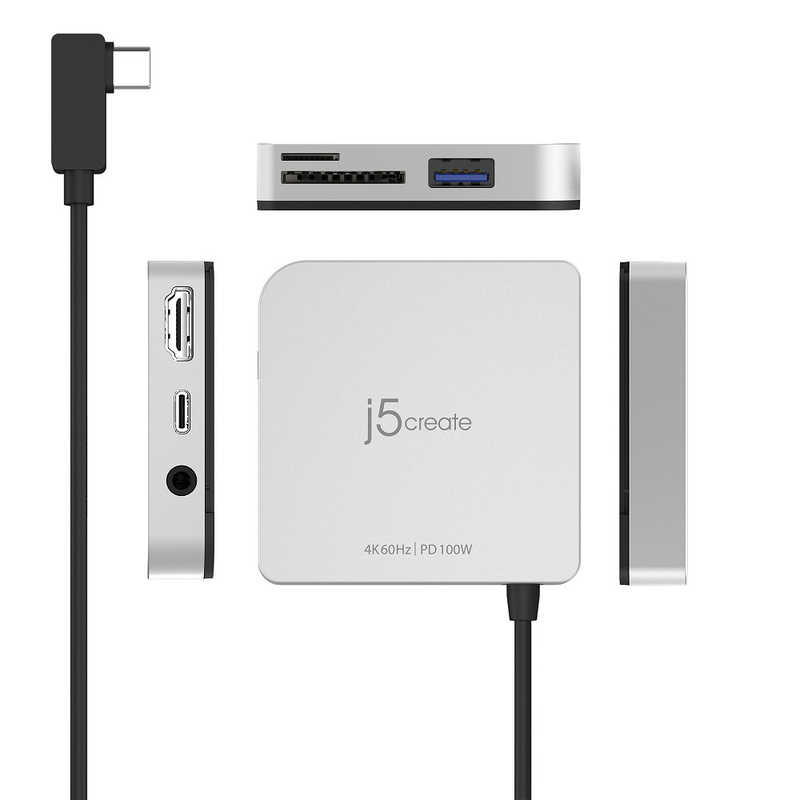 J5 J5 iPad Pro 11 / 12.9専用パッド付[USB-C オス→メス カードスロットx2 / HDMI / φ3.5mm / USB-A / USB-C]ドッキングステーション USB PD対応 JCD612 JCD612