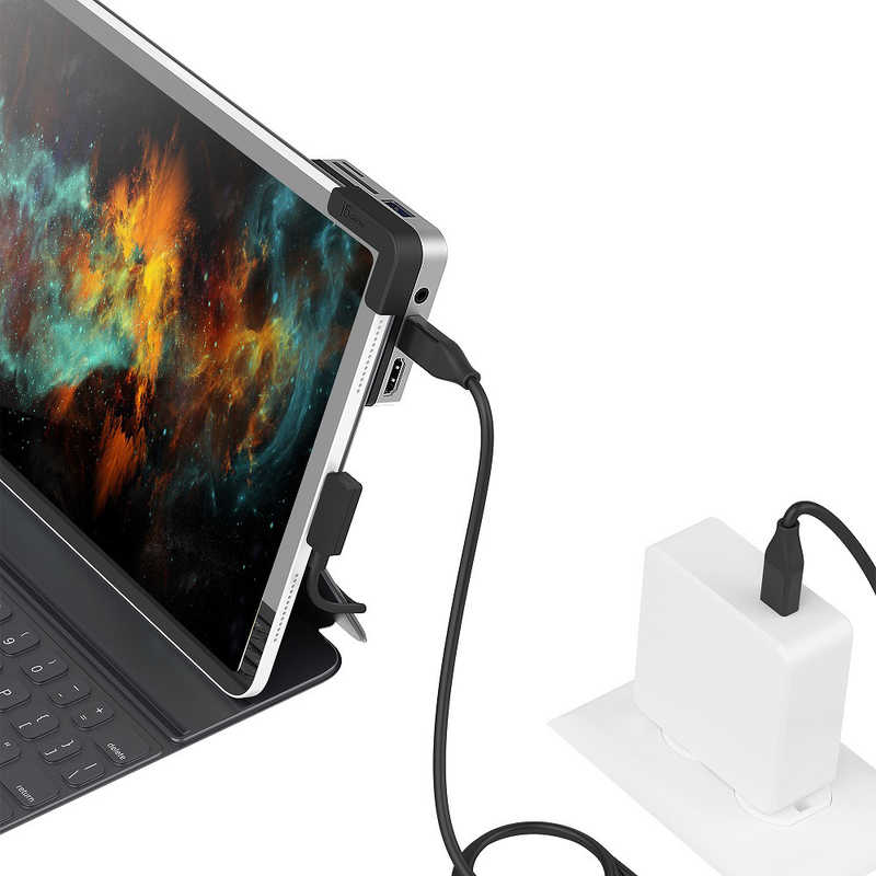 J5 J5 iPad Pro 11 / 12.9専用パッド付[USB-C オス→メス カードスロットx2 / HDMI / φ3.5mm / USB-A / USB-C]ドッキングステーション USB PD対応 JCD612 JCD612