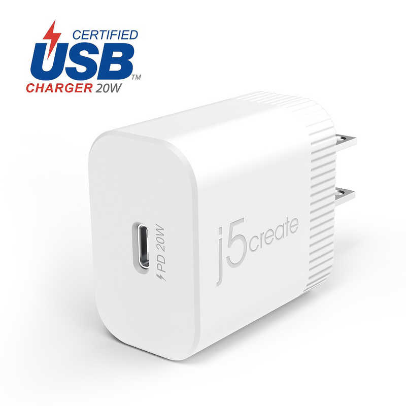 J5 J5 20W PD USB-C 急速充電器 JUP1420 ホワイト JUP1420 ホワイト