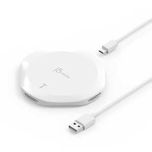 J5 ワイヤレス充電パット Qi対応 5W/10W ホワイト JUPW1103NP