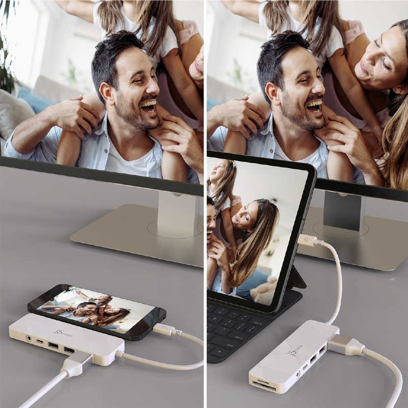 J5 J5 ＵＳＢ－Ｃ　７ｉｎ１　スリムマルチポートアダプター　ホワイト　［ＵＳＢ　Ｐｏｗｅｒ　Ｄｅｌｉｖｅｒｙ対応］ JCD373 JCD373