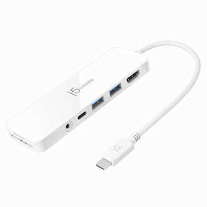 J5 ＵＳＢ－Ｃ　７ｉｎ１　スリムマルチポートアダプター　ホワイト　［ＵＳＢ　Ｐｏｗｅｒ　Ｄｅｌｉｖｅｒｙ対応］ JCD373