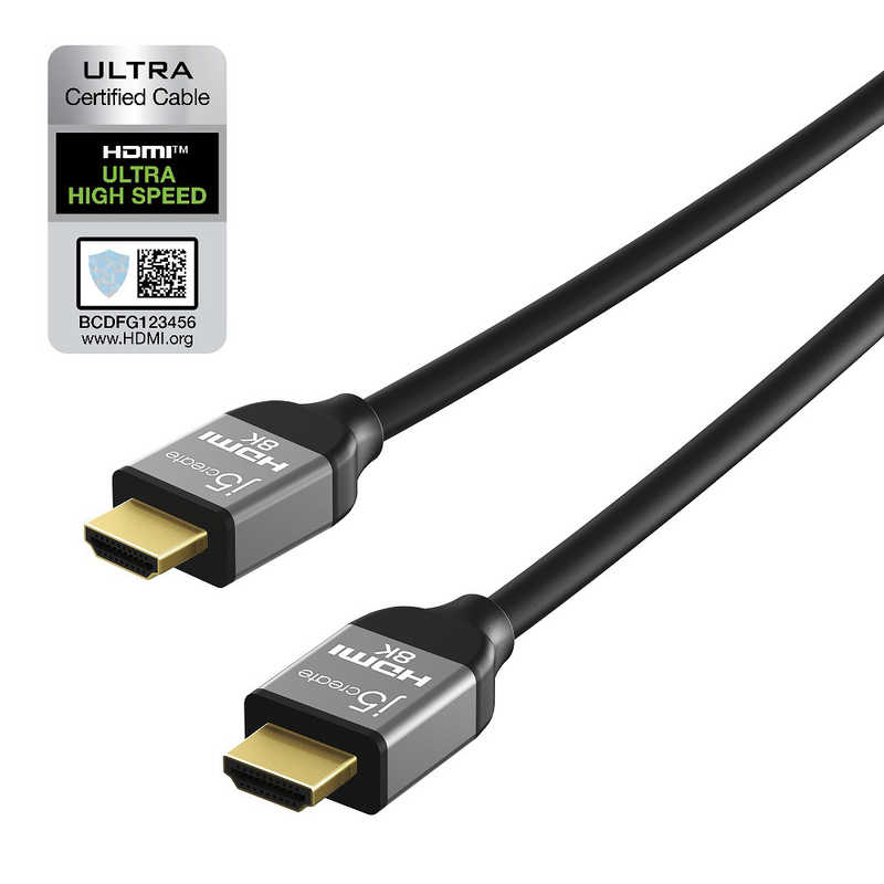 J5 J5 HDMIケーブル ブラック [2m /HDMI⇔HDMI /スタンダードタイプ /8K・4K対応] JDC53 JDC53