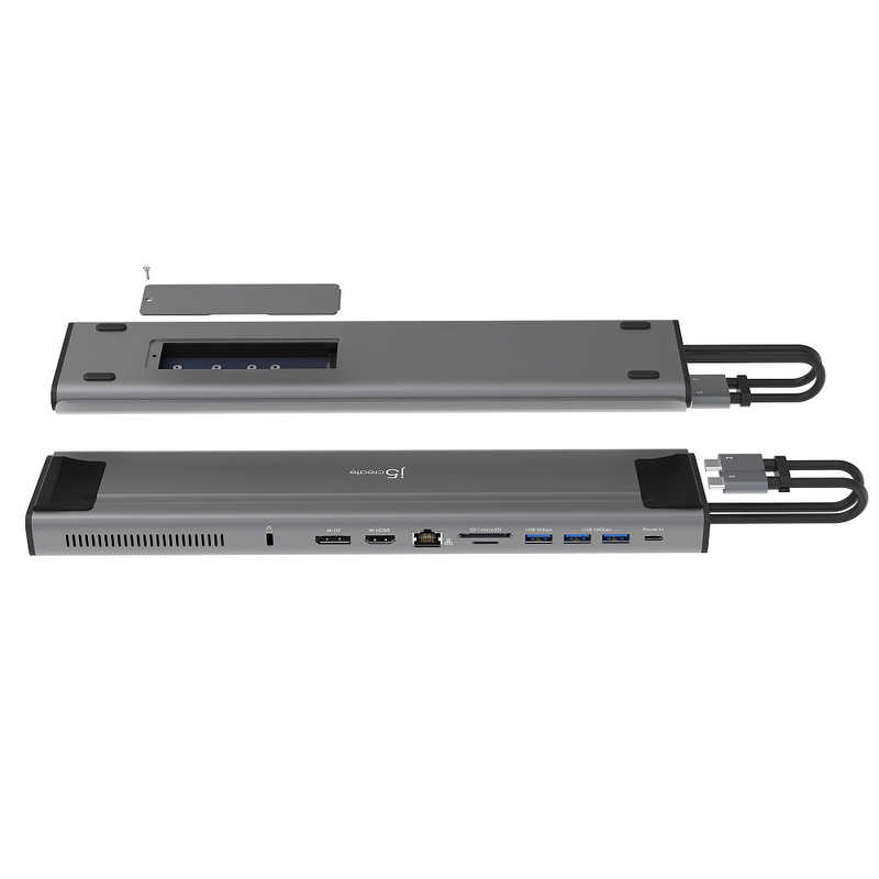 J5 J5 JCD552 USB-C 12in1 Docking Station with NVMe M.2 SSDスロット グレ－&ブラック グレ－&ブラック JCD552 JCD552