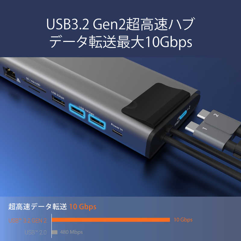 J5 J5 JCD552 USB-C 12in1 Docking Station with NVMe M.2 SSDスロット グレ－&ブラック グレ－&ブラック JCD552 JCD552