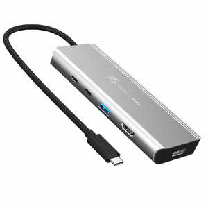 J5 ［USB-C オス→メス HDMI /DisplayPort /USB-A /USB-Cx2］USB PD対応 85W ドッキングステーション スペースグレー JCD401