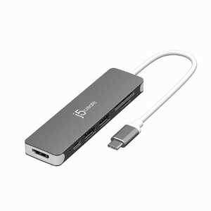 J5 ドッキングステーション スペースグレー[USB-C オス→メス カードスロットx2 / HDMI / USB-Ax2 / USB-C]USB PD対応 100W JCD353