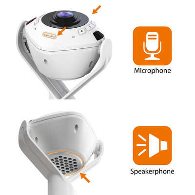 J5 USB スピーカーフォン搭載 360°パノラマ Webカメラ ［有線］ 白黒