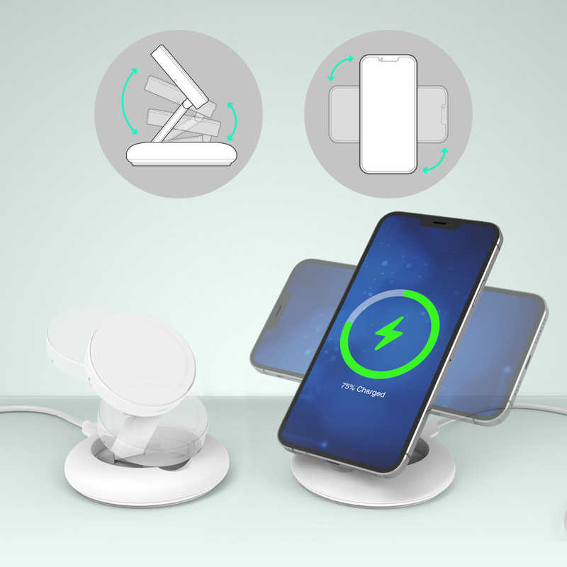 J5 J5 ワイヤレス充電器 MagSafe認証 15W Wireless Charging Stand ホワイト JUPW1107NP JUPW1107NP