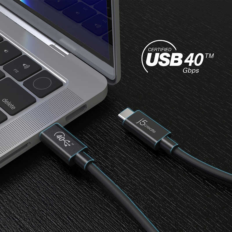 J5 J5 USB-C ⇔ USB-Cケーブル [映像 /充電 /転送 /0.8m /USB Power Delivery /100W /USB4] 8K対応 ブラック JUC28L08 JUC28L08